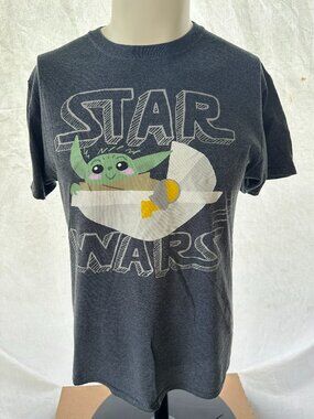 Star Wars Grogu Hover Pram Men's Gray T Shirt Size Medium Mad Engine Cotton Poly
